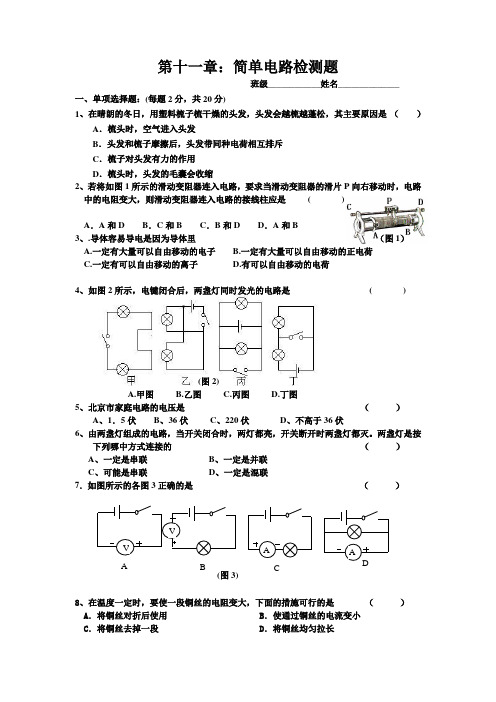 简单电路检测题.doc