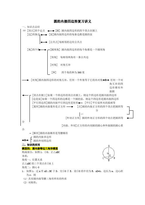 圆的内接四边形复习讲义