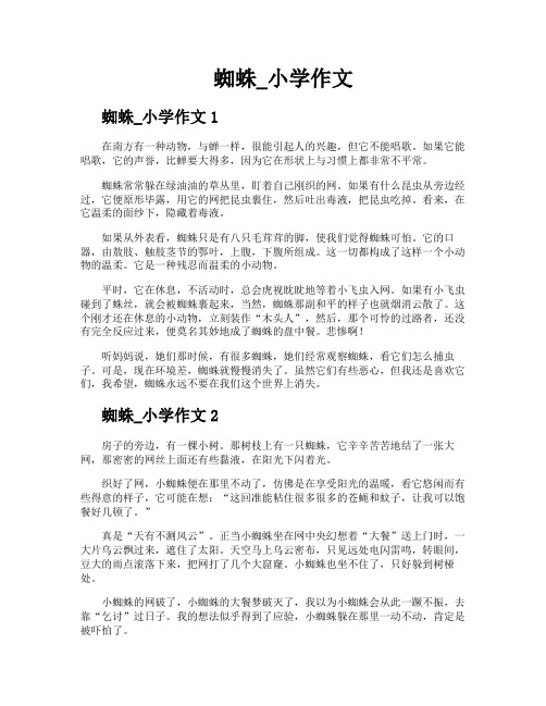 蜘蛛小学作文