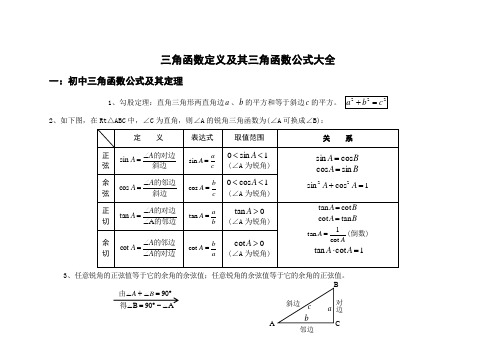 三角函数(信号与系统必备)