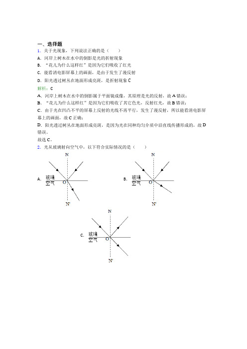 【单元练】【学生卷】初中数学八年级物理上册第四章《光现象》经典测试(培优)(2)