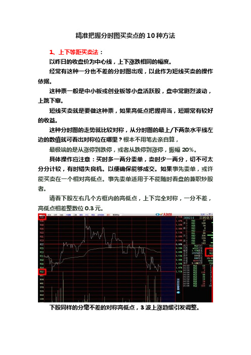 精准把握分时图买卖点的10种方法