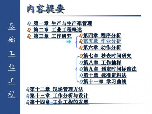 基础工业工程 第5章 作业分析