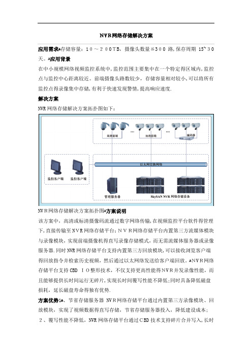 监控存储的方案说明