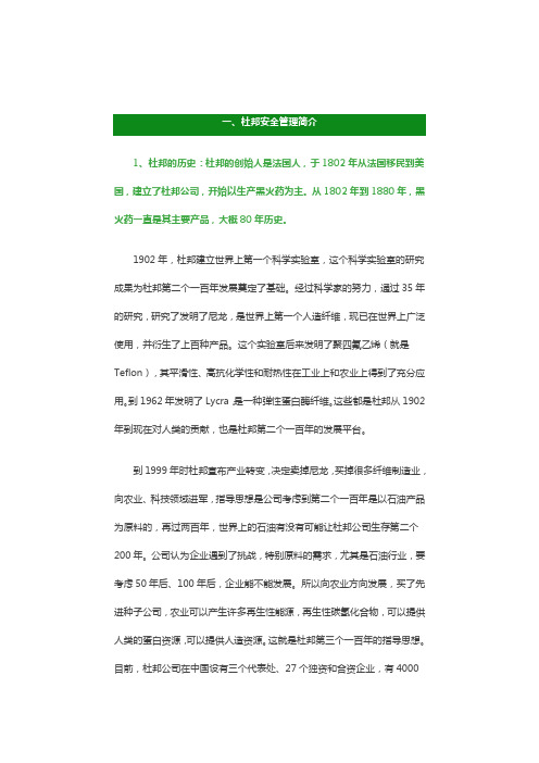 HSE 杜邦安全管理