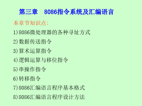 第三章  8086指令系统及汇编语言