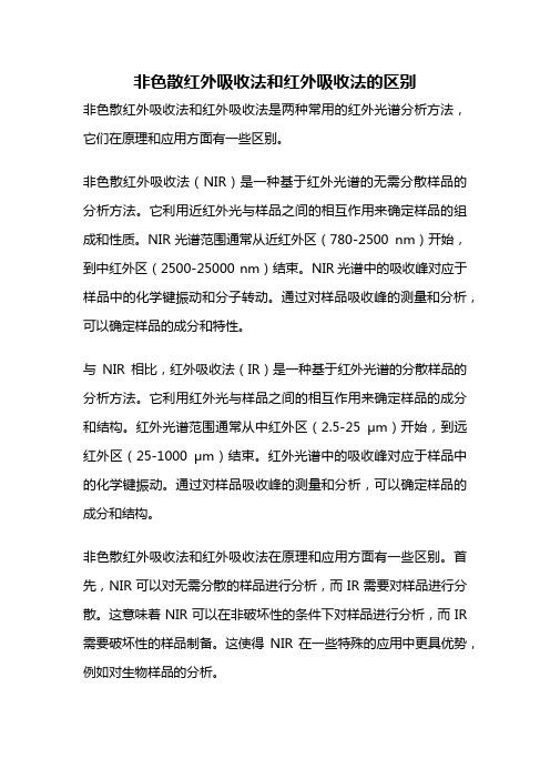 非色散红外吸收法和红外吸收法的区别