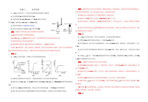 2015年人教版高三专题十二 化学实验基础与综合探究