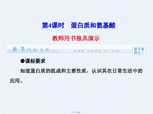 专题3 第2单元 第4课时 蛋白质和氨基酸同步备课课件 苏教版必修2课件