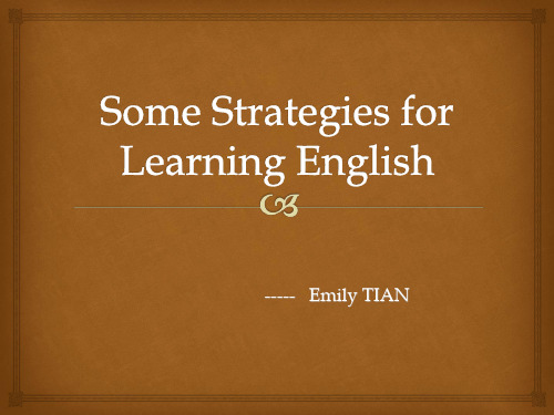 Unit1 Some Strategies for Learning English