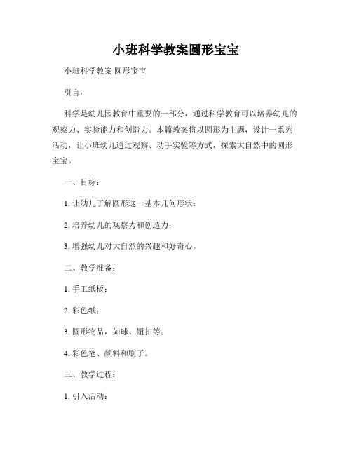 小班科学教案圆形宝宝