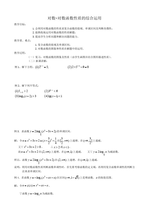 高中数学对数-对数函数性质的综合运用