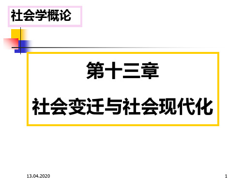 第十三章社会变迁与社会现代化 ppt课件