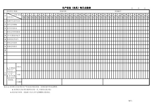 治具每日点检表