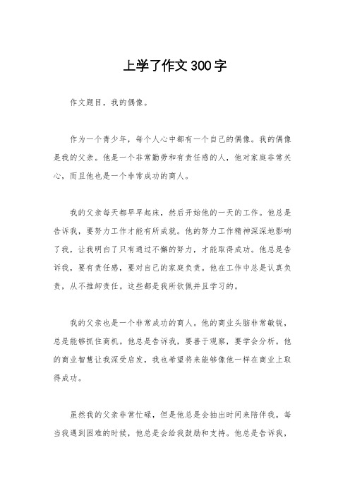 上学了作文300字