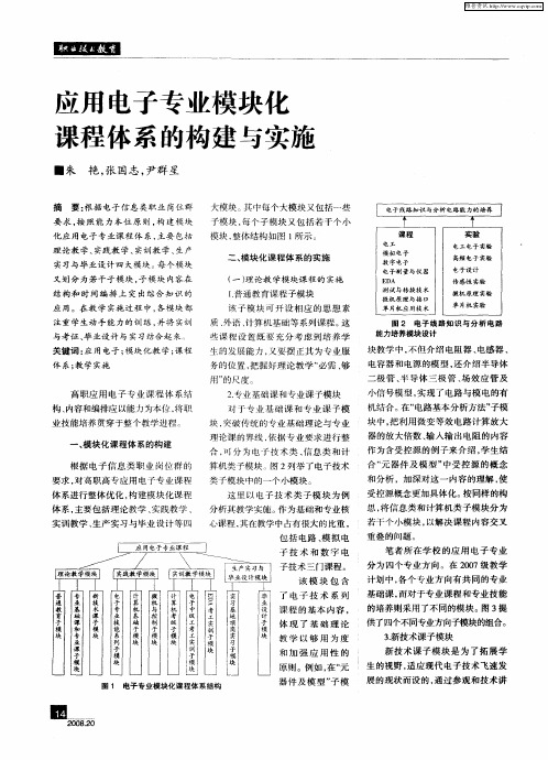 应用电子专业模块化课程体系的构建与实施