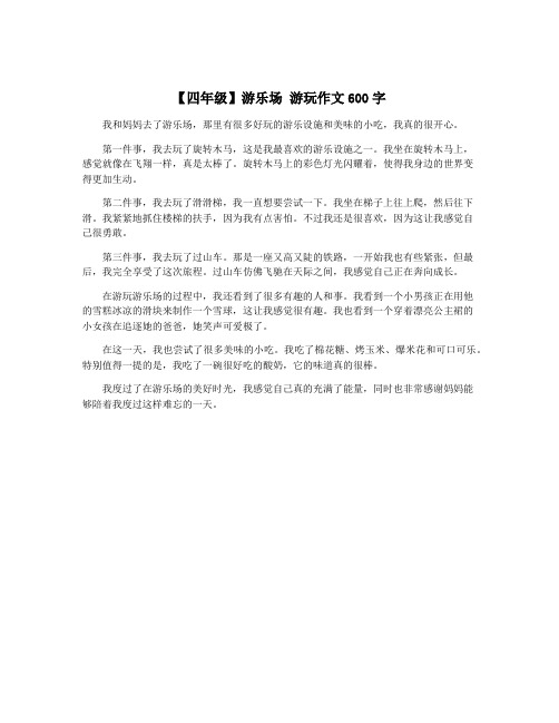 【四年级】游乐场 游玩作文600字