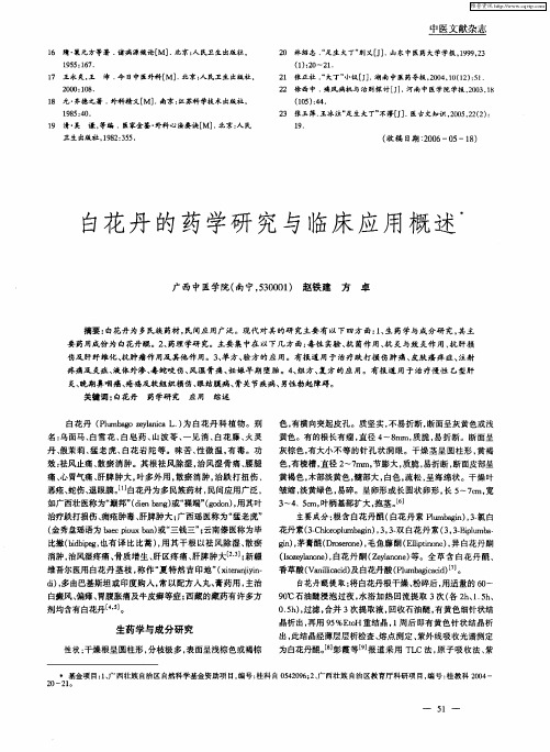 白花丹的药学研究与临床应用概述