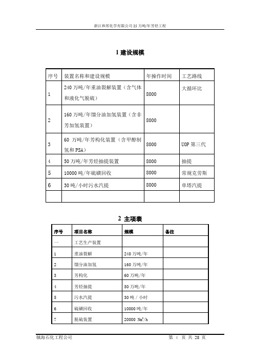 芳烃全厂工艺流程概述