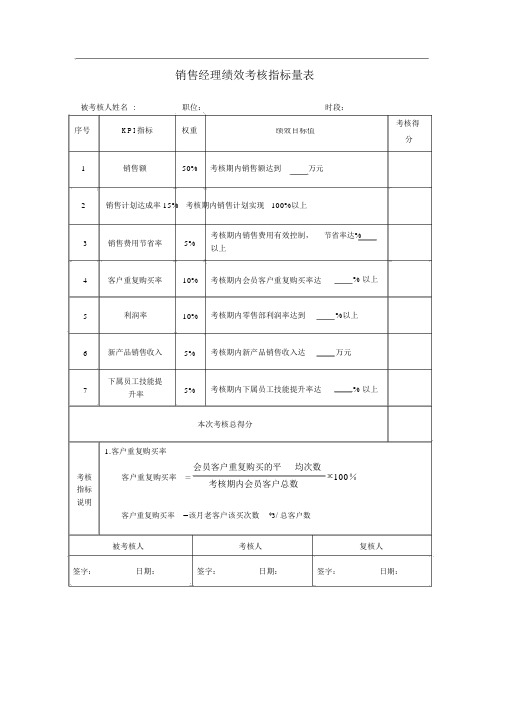 业务员考核表