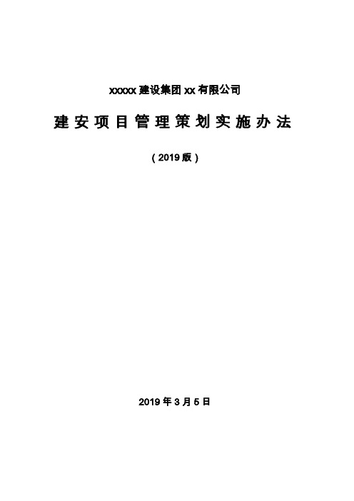 项目策划实施办法(2019版)