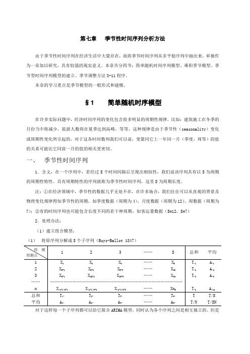 季节性时间序列分析方法