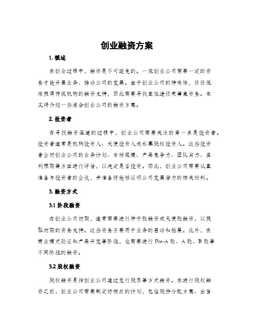 创业融资方案