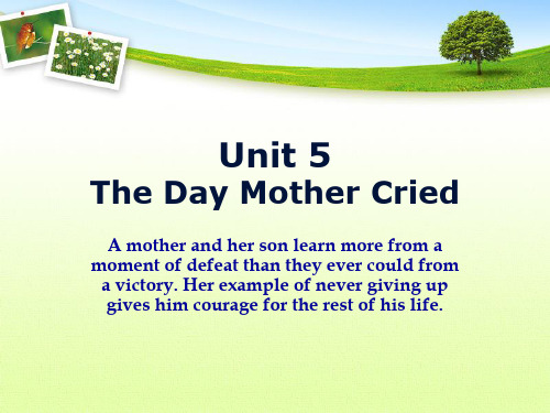 Unit 5 The Day Mother Cried