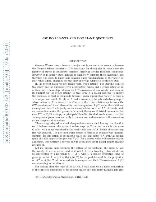 GW Invariants and Invariant Quotients