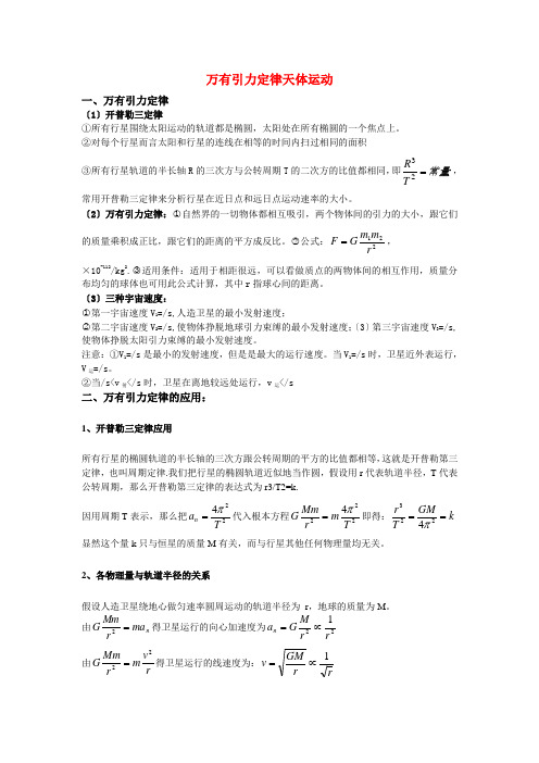 (高中物理)万有引力定律天体运动