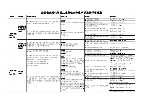 山西省危险化学品从业单位安全生产标准化评审标准2020