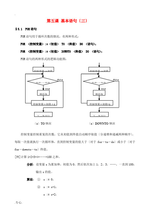 高中信息技术 pascal教程05 第五课 基本语句教案-人教版高中全册信息技术教案