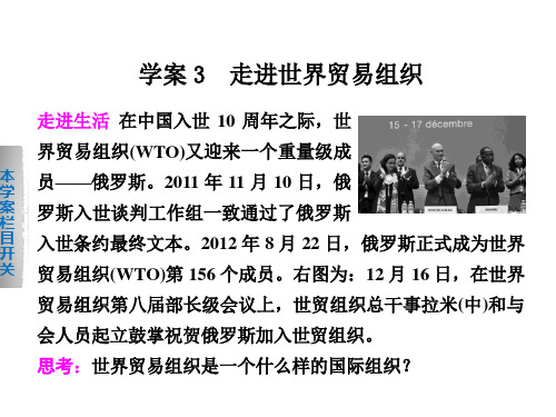 高中人教版政治选修三同步课件：专题五 3走进世界贸易组织