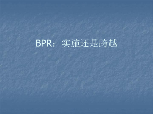 BPR：实施还是跨越-流程再造案例(PPT 236页)