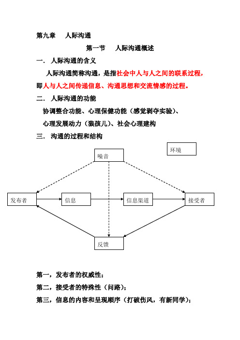 《社会心理学》人际沟通 知识点