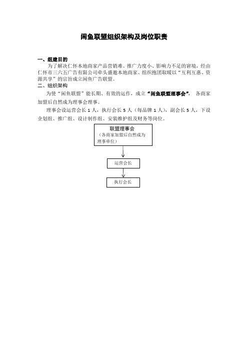 闲鱼联盟组织架构及岗位职责