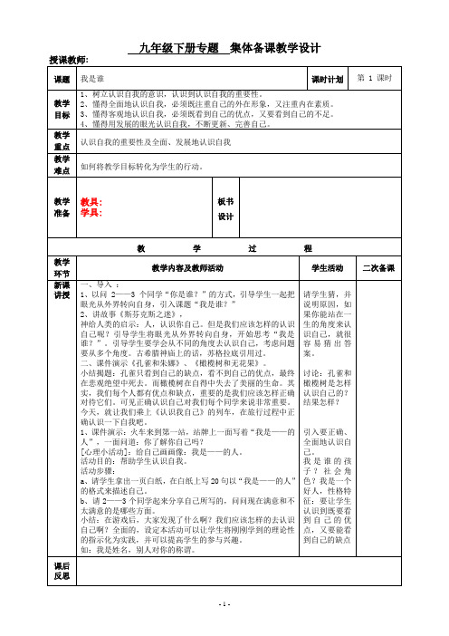 九年级下册专题集体备课教案(完成)