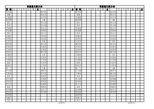 13班班级量化表