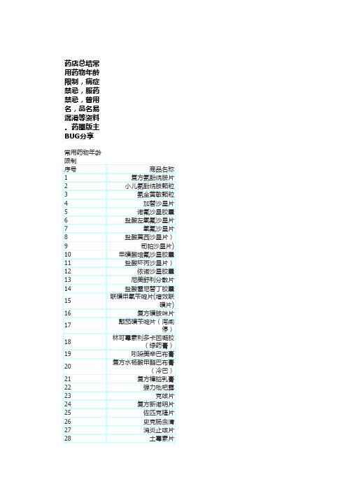 药品禁忌总结