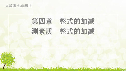 人教版2024-2025学年七年级数学上册测素质 整式的加减(习题课件)