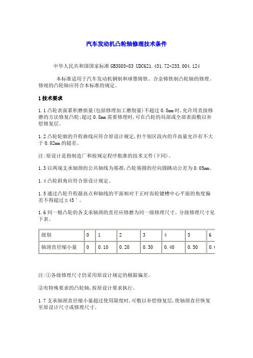 gb3803-83汽车发动机凸轮轴修理技术条件.doc