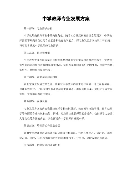 中学教师专业发展方案