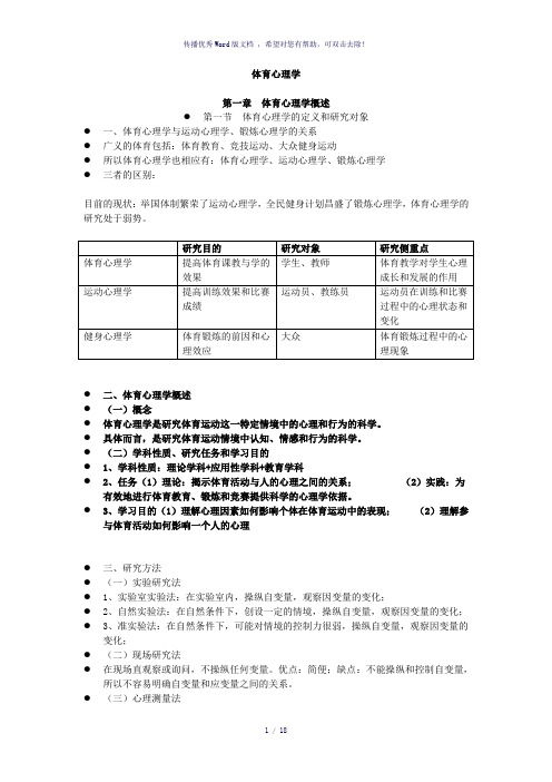 体育心理学(1-7章)