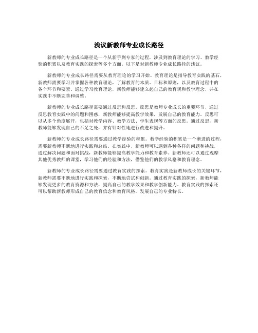 浅议新教师专业成长路径