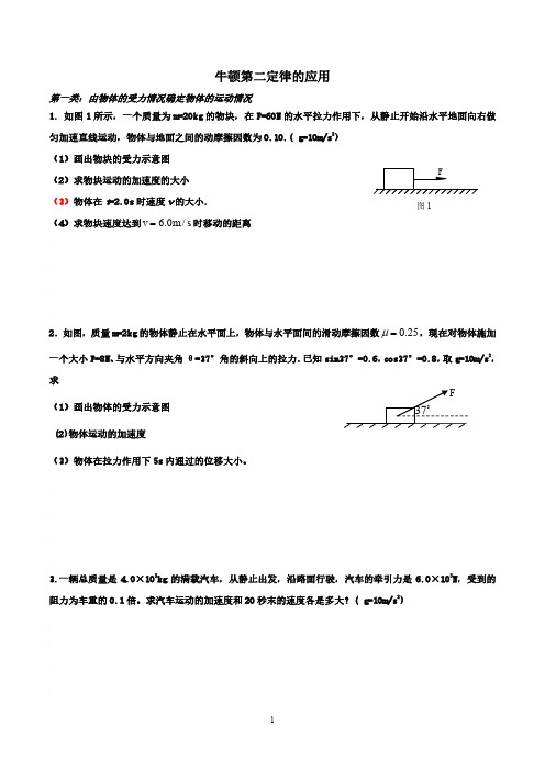 牛顿第二定律的应用