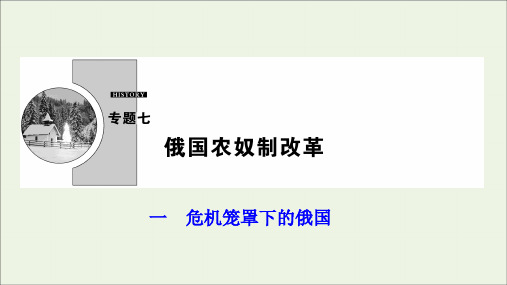 2019_2020学年高中历史专题七俄国农奴制改革一危机笼罩下的俄国课件人民版选修1