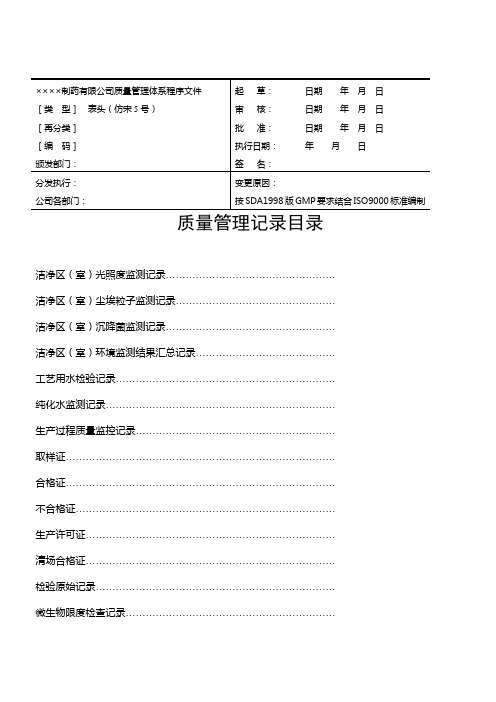 质量记录
