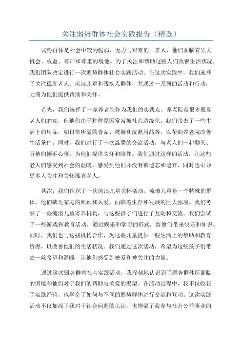 关注弱势群体社会实践报告(精选)