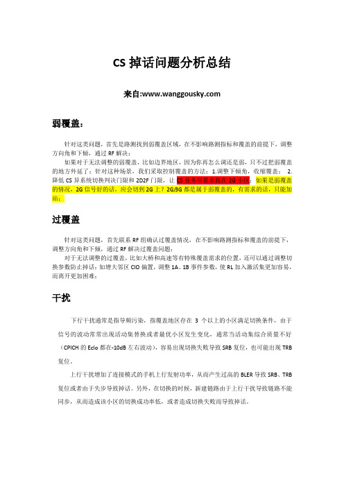 TOPN AMR掉话问题分析总结