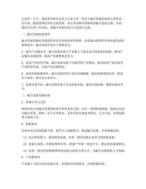 融合发展经验交流发言稿